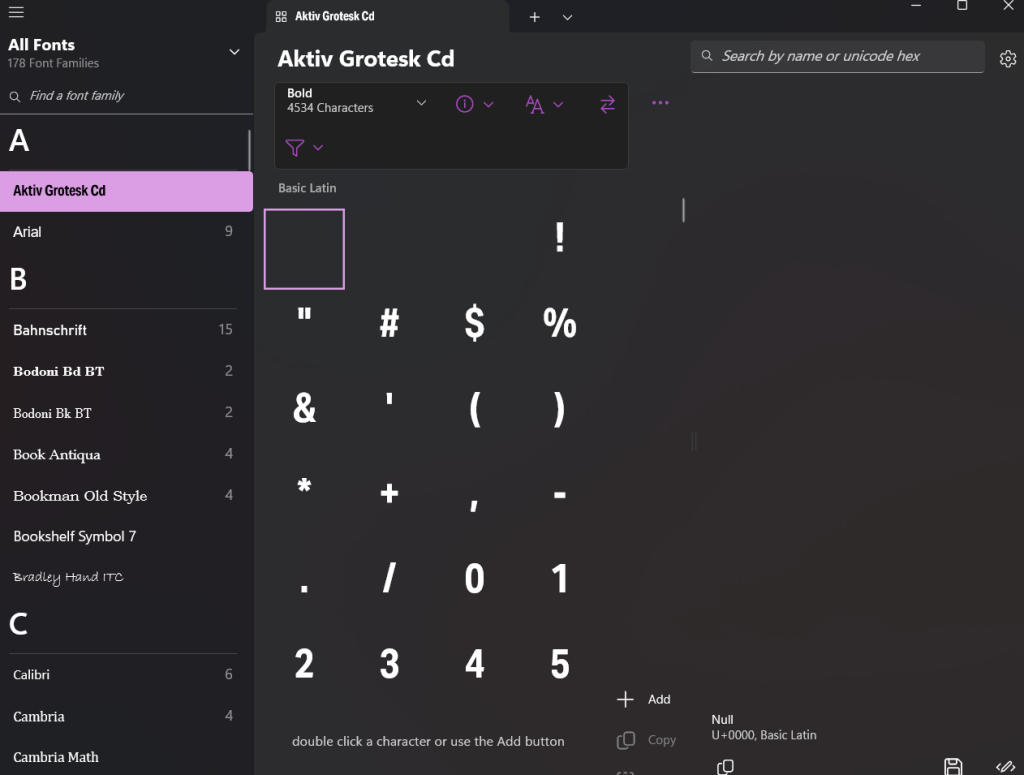 Cómo ver los glifos de una tipografía en Windows
